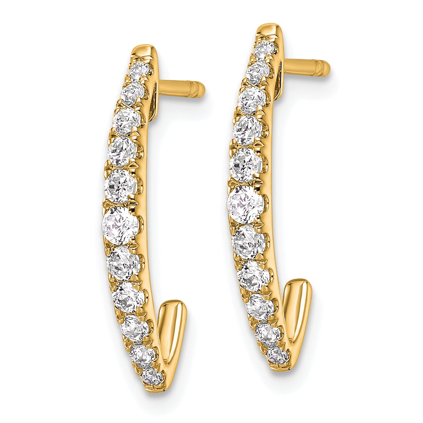 14K Yellow Gold True Origin 1/2 Carat Lab Grown Diamond Vs Def J Hoop Earrings