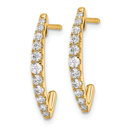 14K Yellow Gold True Origin 1/2 Carat Lab Grown Diamond Vs Def J Hoop Earrings