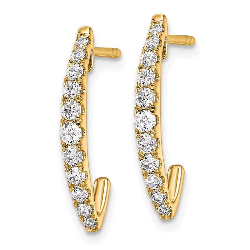 14K Yellow Gold True Origin 1/2 Carat Lab Grown Diamond Vs Def J Hoop Earrings