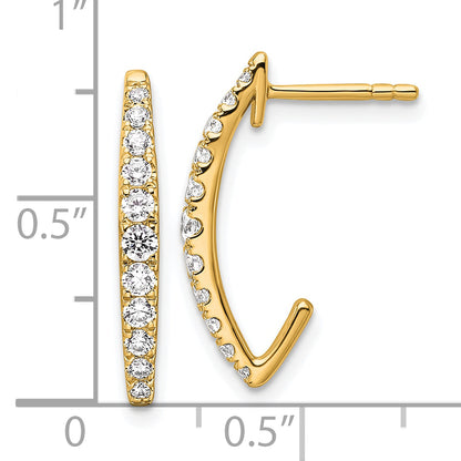 14K Yellow Gold True Origin 1/2 Carat Lab Grown Diamond Vs Def J Hoop Earrings