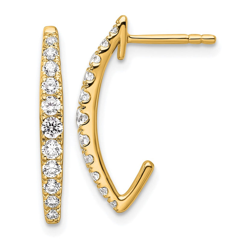 14K Yellow Gold True Origin 1/2 Carat Lab Grown Diamond Vs Def J Hoop Earrings