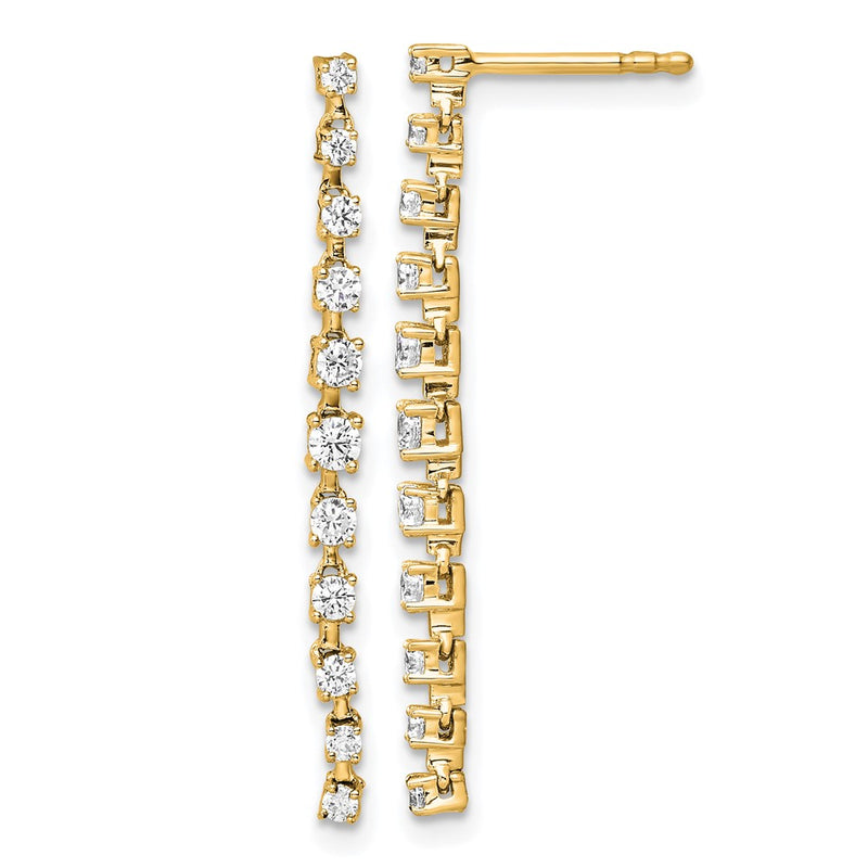14K Yellow Gold True Origin 5 Carat Lab Grown Diamond Vs Def Post Dangle Earrings