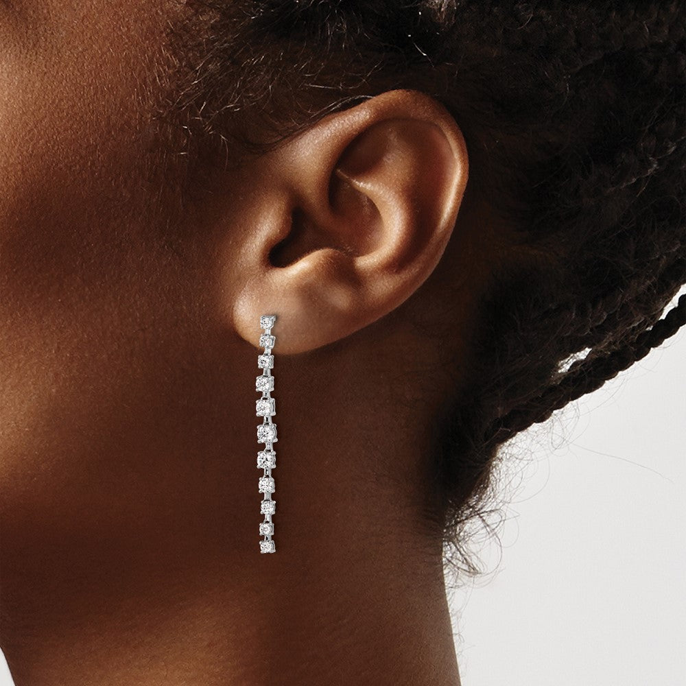 14K White Gold True Origin 3/8 Carat Lab Grown Diamond Vs Def Post Dangle Earrings