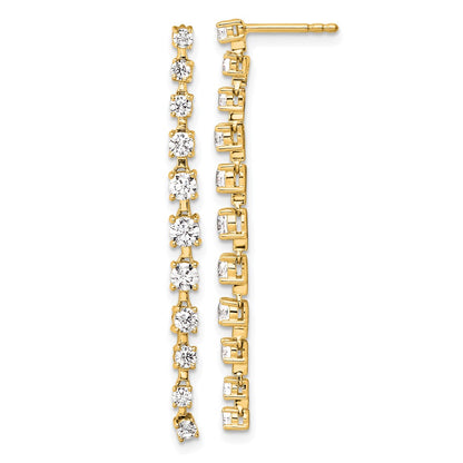 14K Yellow Gold True Origin 3/8 Carat Lab Grown Diamond Vs Def Post Dangle Earrings