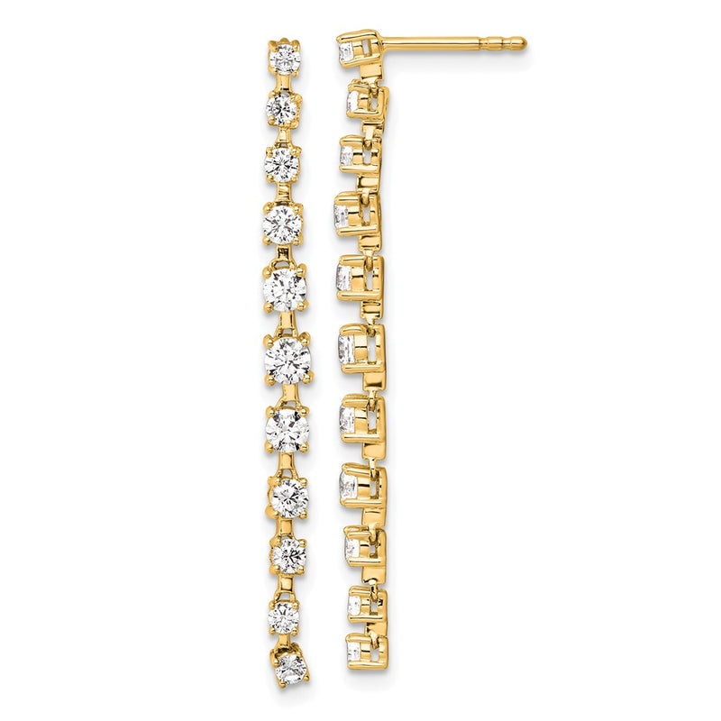 14K Yellow Gold True Origin 3/8 Carat Lab Grown Diamond Vs Def Post Dangle Earrings