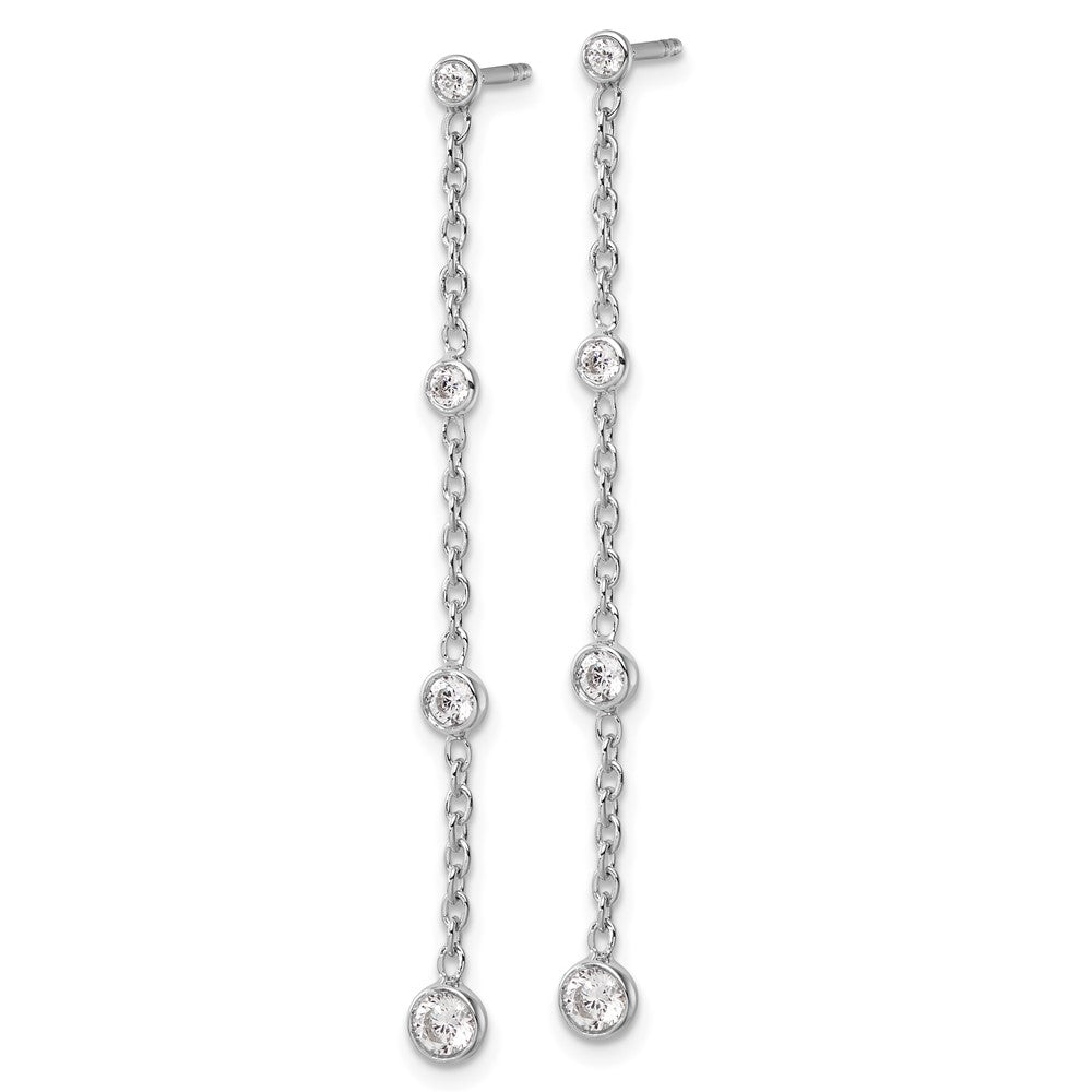 14K White Gold True Origin 1/2 Carat Lab Grown Diamond Vs Def Graduated Dangle Post Earring