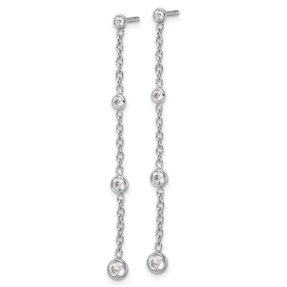 14K White Gold True Origin 1/2 Carat Lab Grown Diamond Vs Def Graduated Dangle Post Earring