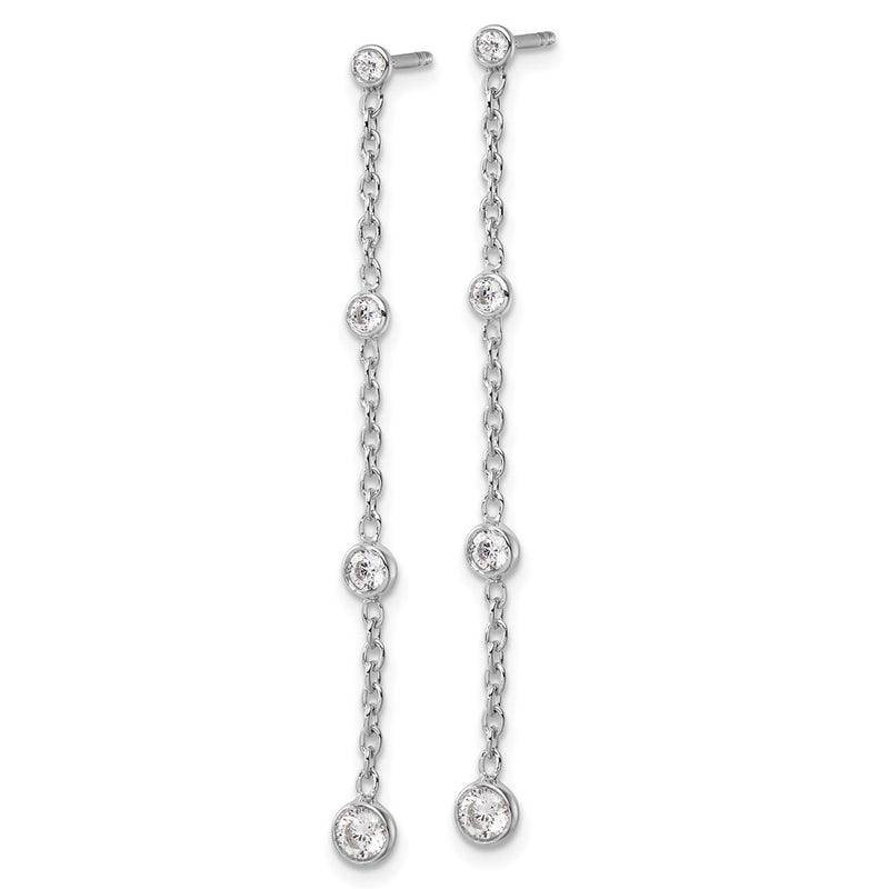 14K White Gold True Origin 1/2 Carat Lab Grown Diamond Vs Def Graduated Dangle Post Earring
