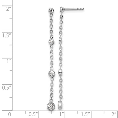 14K White Gold True Origin 1/2 Carat Lab Grown Diamond Vs Def Graduated Dangle Post Earring