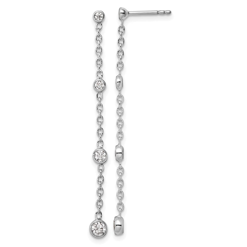 14K White Gold True Origin 1/2 Carat Lab Grown Diamond Vs Def Graduated Dangle Post Earring