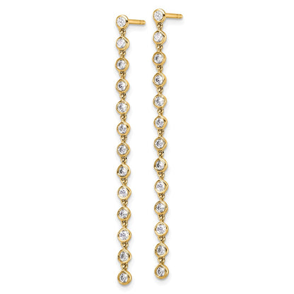 14K Yellow Gold True Origin 5/8 Carat Lab Grown Diamond Vs Def Graduated Dangle Post Earring