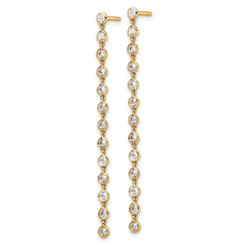 14K Yellow Gold True Origin 5/8 Carat Lab Grown Diamond Vs Def Graduated Dangle Post Earring