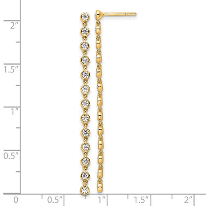 14K Yellow Gold True Origin 5/8 Carat Lab Grown Diamond Vs Def Graduated Dangle Post Earring