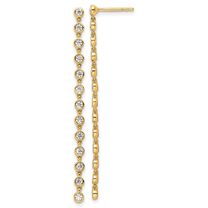 14K Yellow Gold True Origin 5/8 Carat Lab Grown Diamond Vs Def Graduated Dangle Post Earring