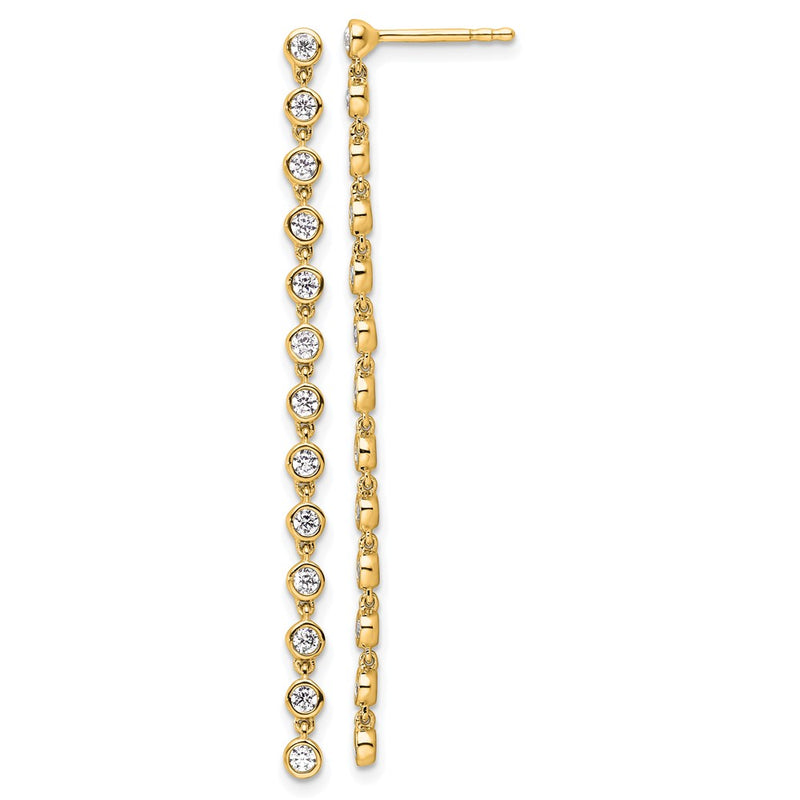 14K Yellow Gold True Origin 5/8 Carat Lab Grown Diamond Vs Def Graduated Dangle Post Earring