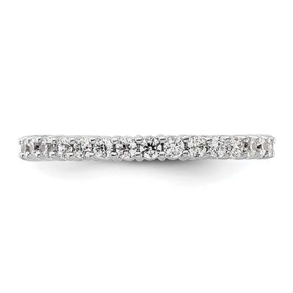 1/2ct Natural Diamond Wedding Ring Womens Stackable Eternity Band 14k White Gold