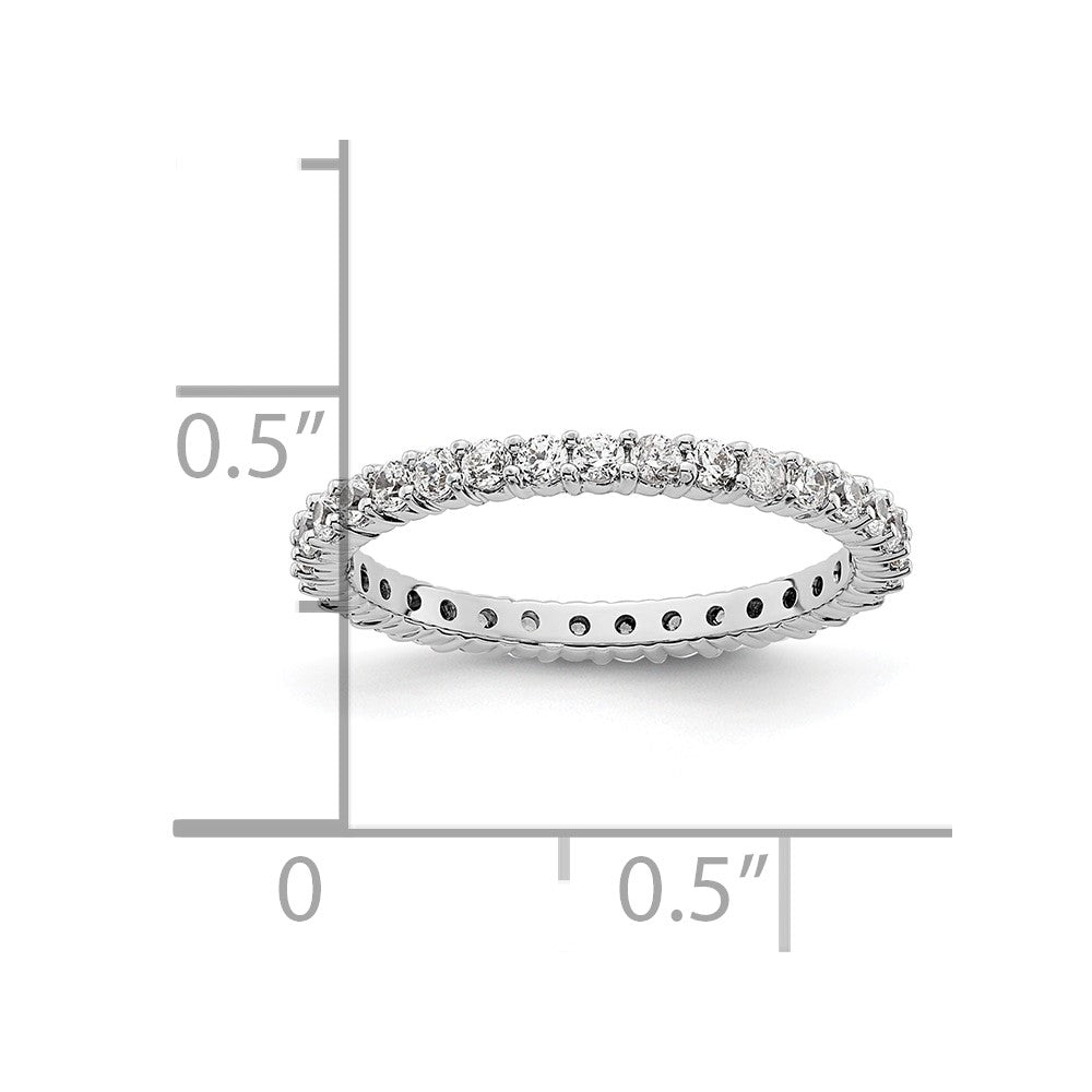 1/2ct Natural Diamond Wedding Ring Womens Stackable Eternity Band 14k White Gold