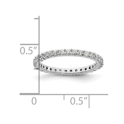 1/2ct Natural Diamond Wedding Ring Womens Stackable Eternity Band 14k White Gold