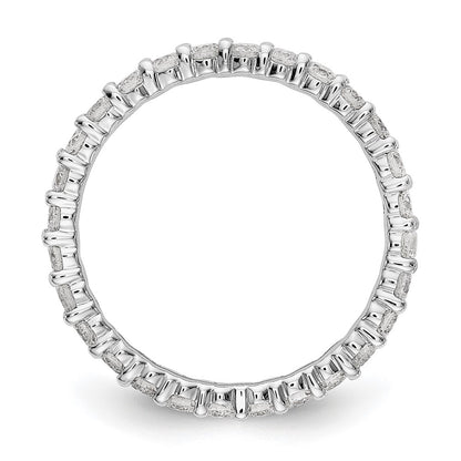 14k White Gold 1 Ct. Lab Grown Diamond VS/SI+ G+ Size 9 Shared Prong Eternity Band