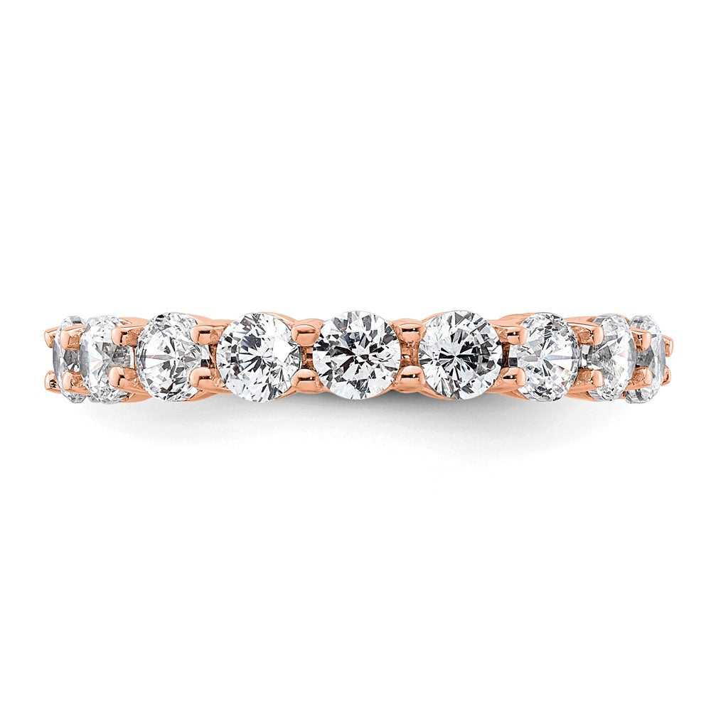 2.0 Ct. Natural Diamond Womens Eternity Anniversary Wedding Band Ring in 14k Rose Pink Gold