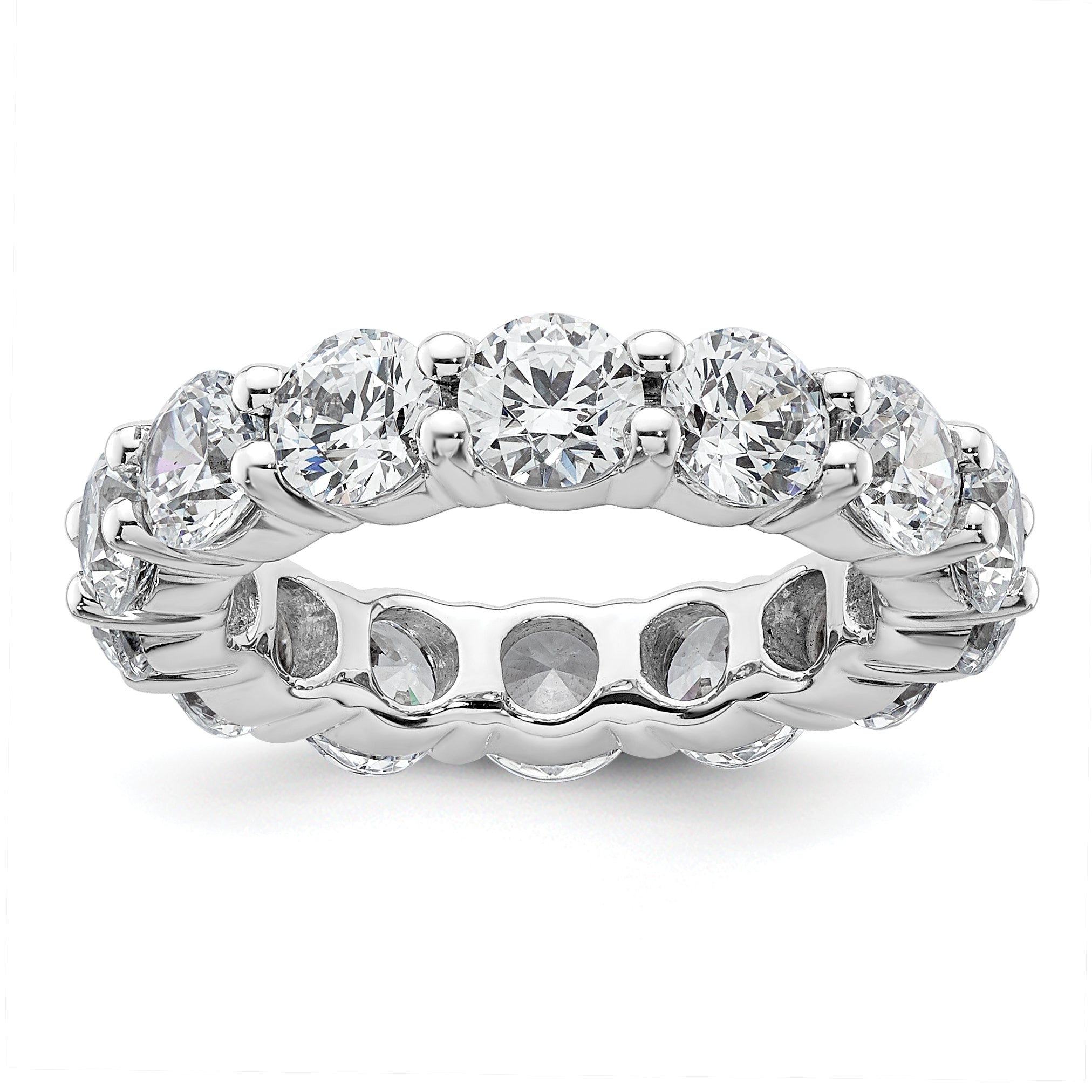 4.0 Ct. Natural Diamond Womens Eternity Anniversary Wedding Band Ring in 14k White Gold