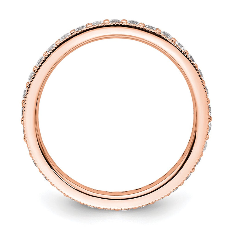 1/2 CT Natural Diamond Antique Vintage Style Diamond Eternity Band in 14k Rose Gold