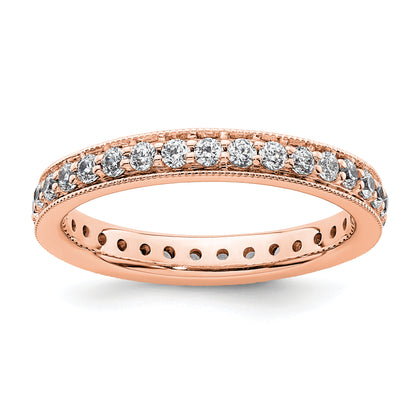 1/2 CT Natural Diamond Antique Vintage Style Diamond Eternity Band in 14k Rose Gold