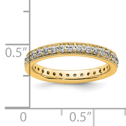 1/2 CT Natural Diamond Antique Vintage Style Diamond Eternity Band in 14k Yellow Gold