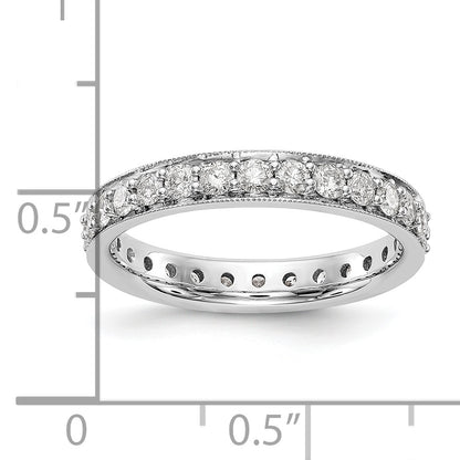14k White Gold Polished Vintage 1ct Diamond Eternity Band