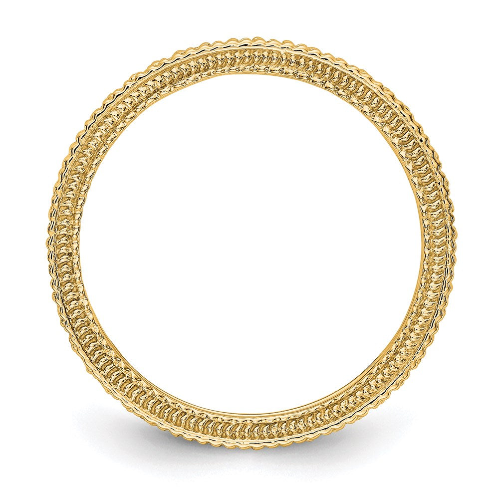 14k Yellow Gold Polished 1/3CT Milgrain Edge Diamond Eternity Band
