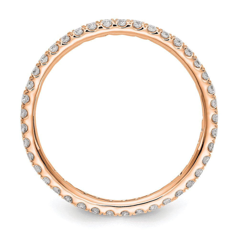 14k Rose Gold 1/2 Ct. Lab Grown Diamond VS/SI+ G+ Shared Prong Eternity Band Ring