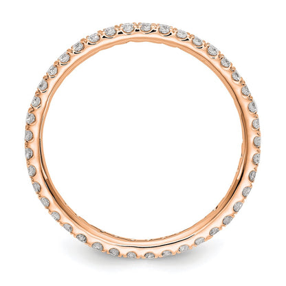14k Rose Gold 1/2 Ct. Lab Grown Diamond VS/SI+ G+ Shared Prong Eternity Band Ring