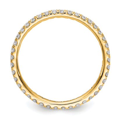 14k Yellow Gold 1/2 Ct. Lab Grown Diamond VS/SI+ G+ Shared Prong Eternity Band Ring
