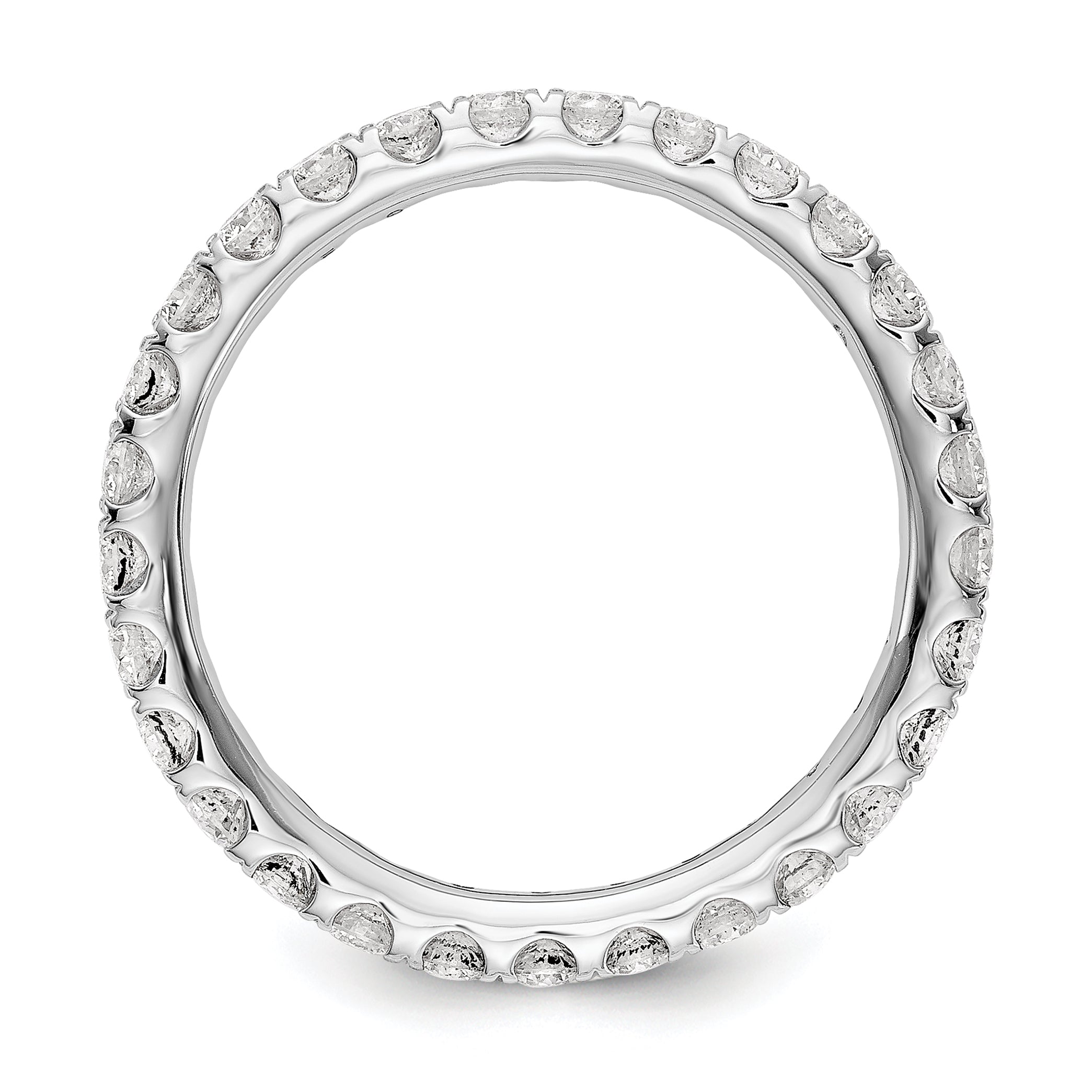 14k White Gold 1 Ct. Lab Grown Diamond VS/SI+ G+ Shared Prong Eternity Band Ring