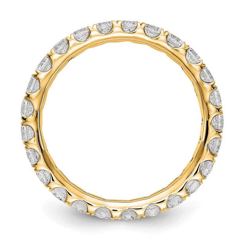 14k Yellow Gold 1 1/2 Ct. Lab Grown Diamond VS/SI+ G+ Shared Prong Eternity Band Ring