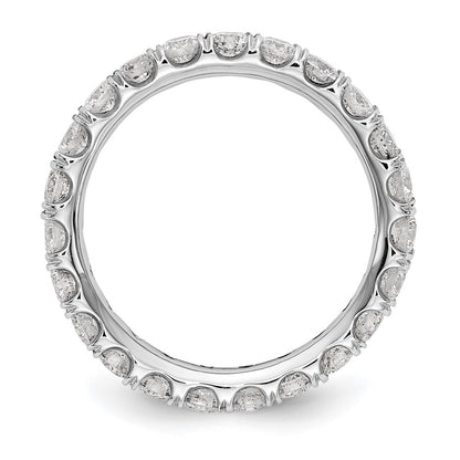 True Origin 14K White Gold 2 carat Lab Grown Diamond VS+ F+ Size 6.5 Complete Eternity Wedding Band Ring
