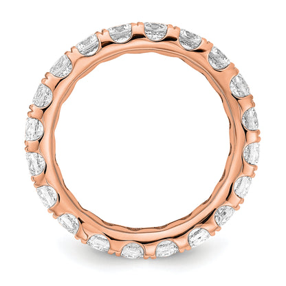14k Rose Gold 3 Ct. Lab Grown Diamond VS/SI+ G+ Shared Prong Eternity Band Ring