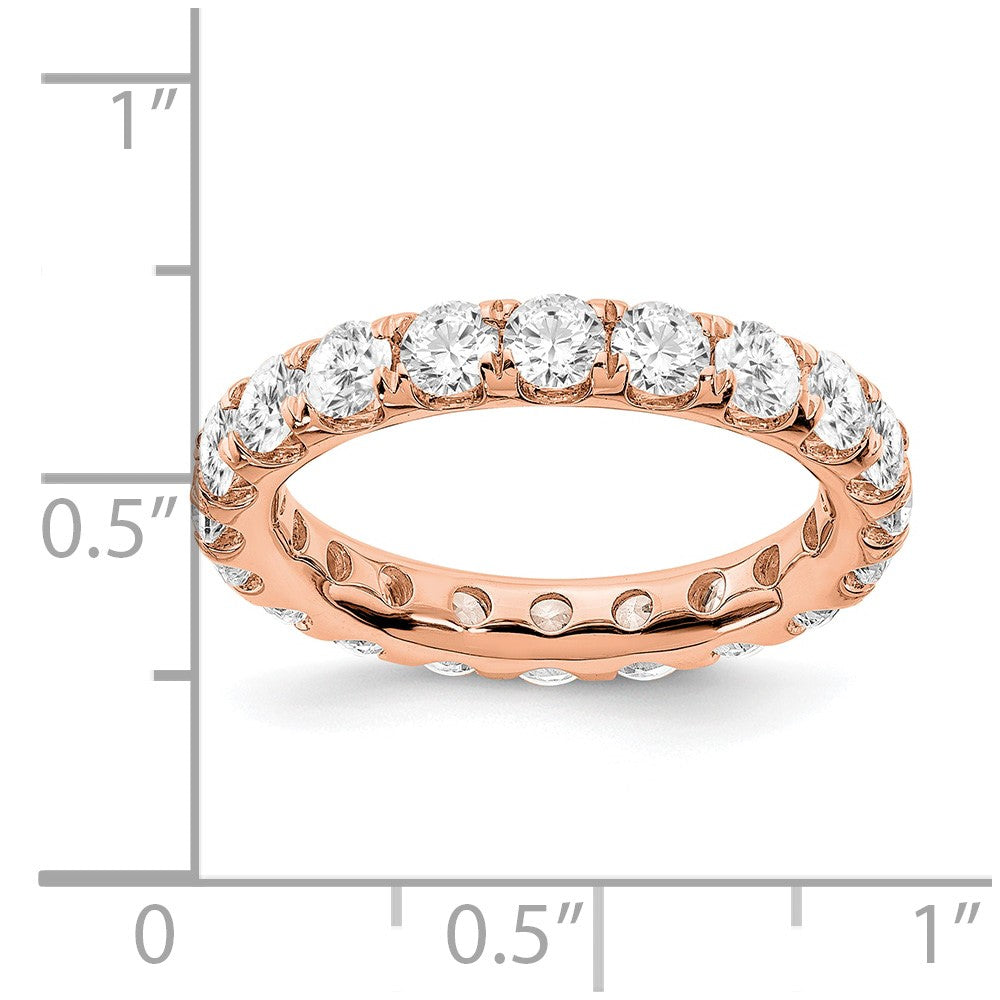 14k Rose Gold 3 Ct. Lab Grown Diamond VS/SI+ G+ Shared Prong Eternity Band Ring