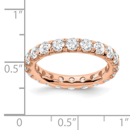 14k Rose Gold 3 Ct. Lab Grown Diamond VS/SI+ G+ Shared Prong Eternity Band Ring