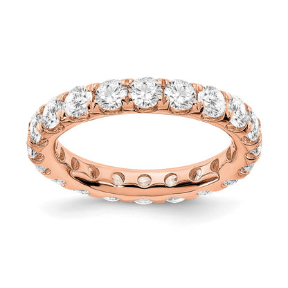 14k Rose Gold 3 Ct. Lab Grown Diamond VS/SI+ G+ Shared Prong Eternity Band Ring