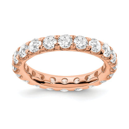 14k Rose Gold 3 Ct. Lab Grown Diamond VS/SI+ G+ Shared Prong Eternity Band Ring