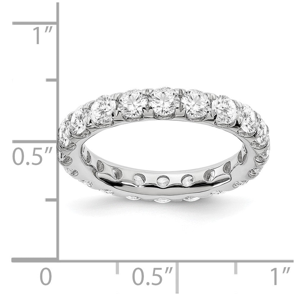 14k White Gold 3 Ct. Lab Grown Diamond VS/SI+ G+ Size 6 Shared Prong Eternity Band