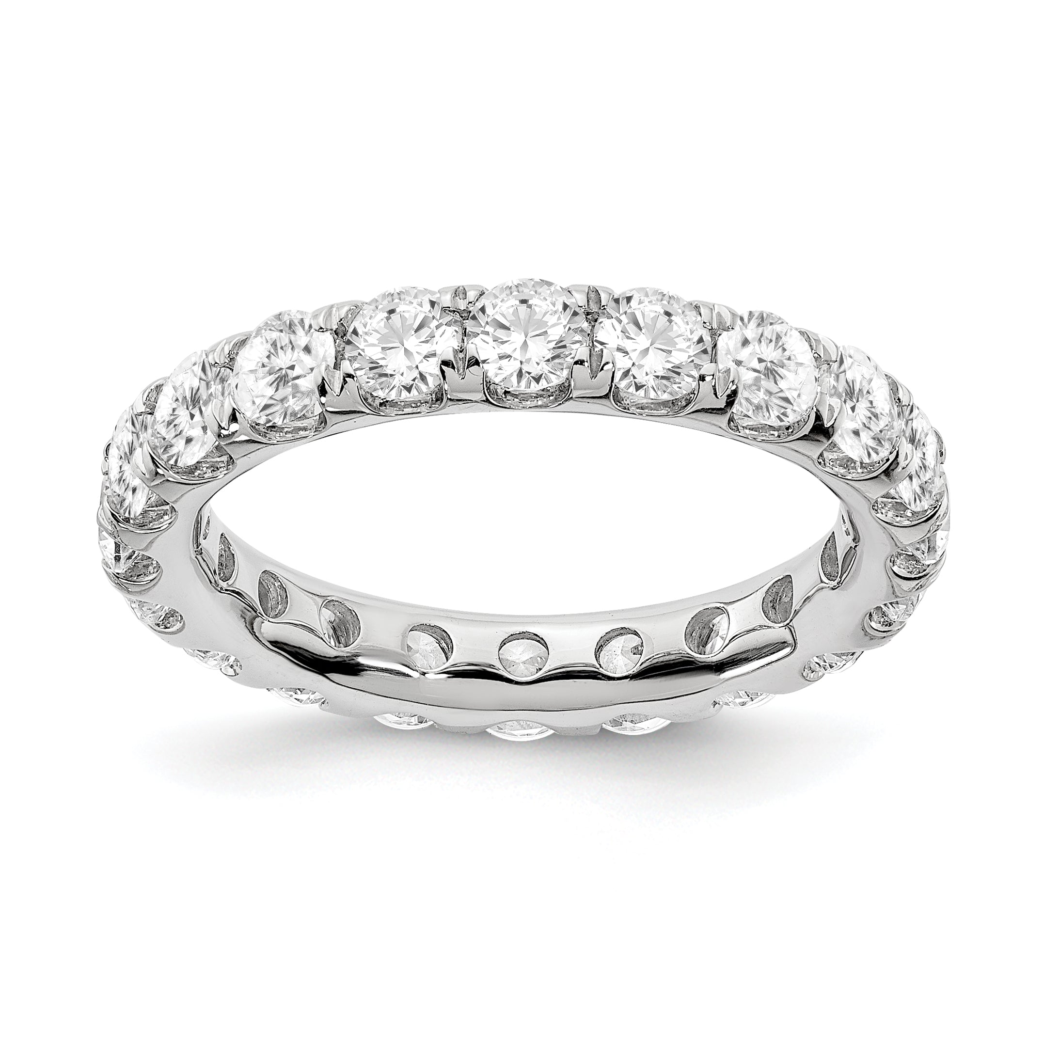 Solid Real 14K White Gold SI2-I1(H/I) UPRG Eternity Wedding Band Ring