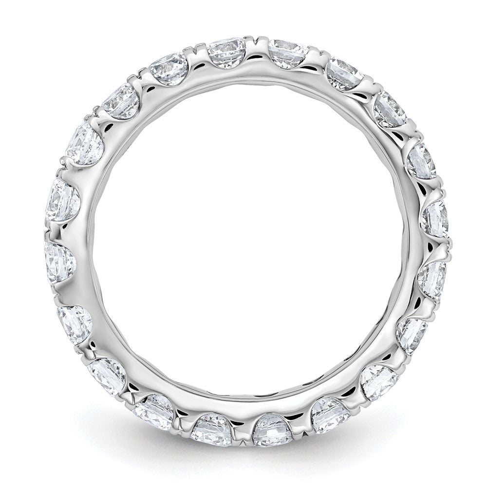 14k White Gold 3 Ct. Lab Grown Diamond VS/SI+ G+ Shared Prong Eternity Band Ring