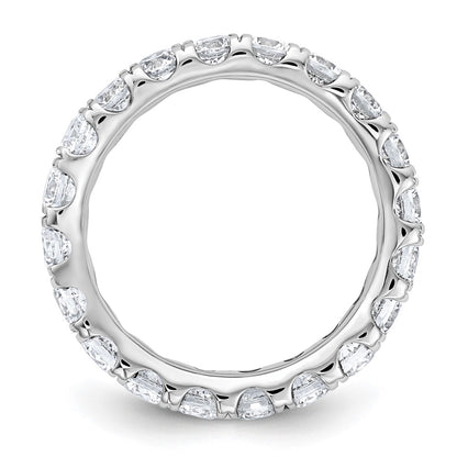 14k White Gold 3 Ct. Lab Grown Diamond VS/SI+ G+ Shared Prong Eternity Band Ring
