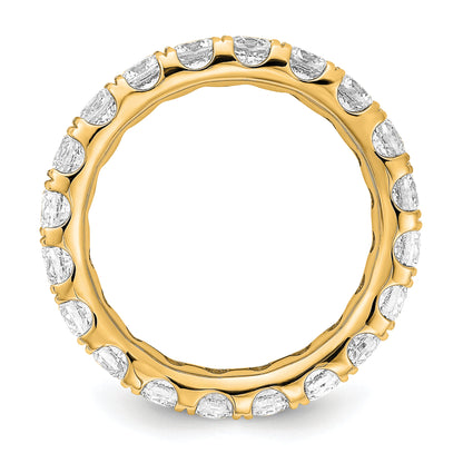 14k Yellow Gold 3 Ct. Lab Grown Diamond VS/SI+ G+ Shared Prong Eternity Band Ring