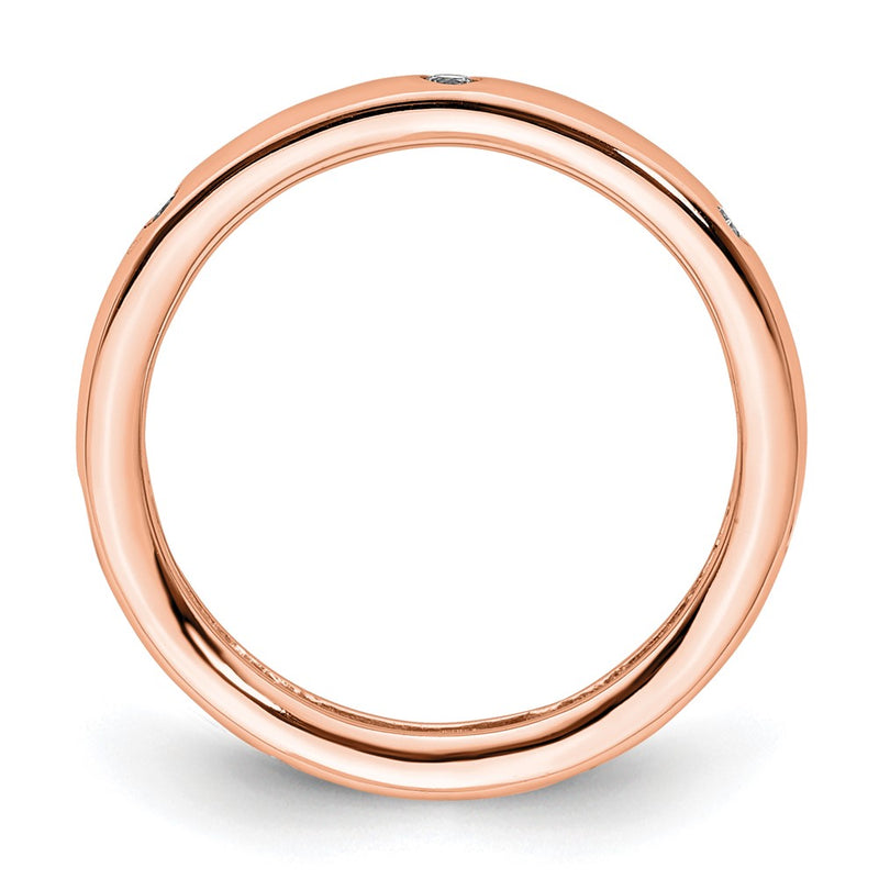14k Rose Gold 1/10CT Polished Bezel Set Diamond Eternity Band