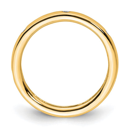 14k Yellow Gold 1/10CT Polished Bezel Set Diamond Eternity Band