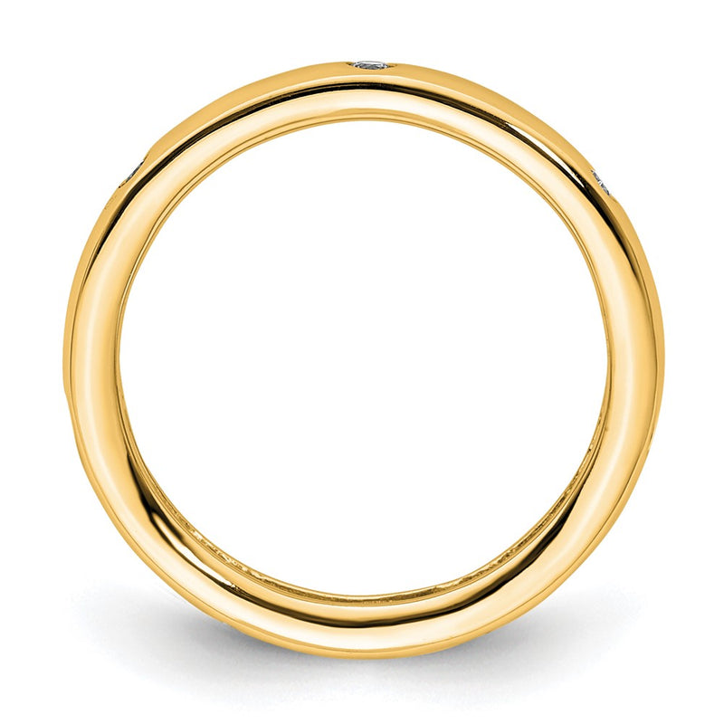 14k Yellow Gold 1/10CT Polished Bezel Set Diamond Eternity Band