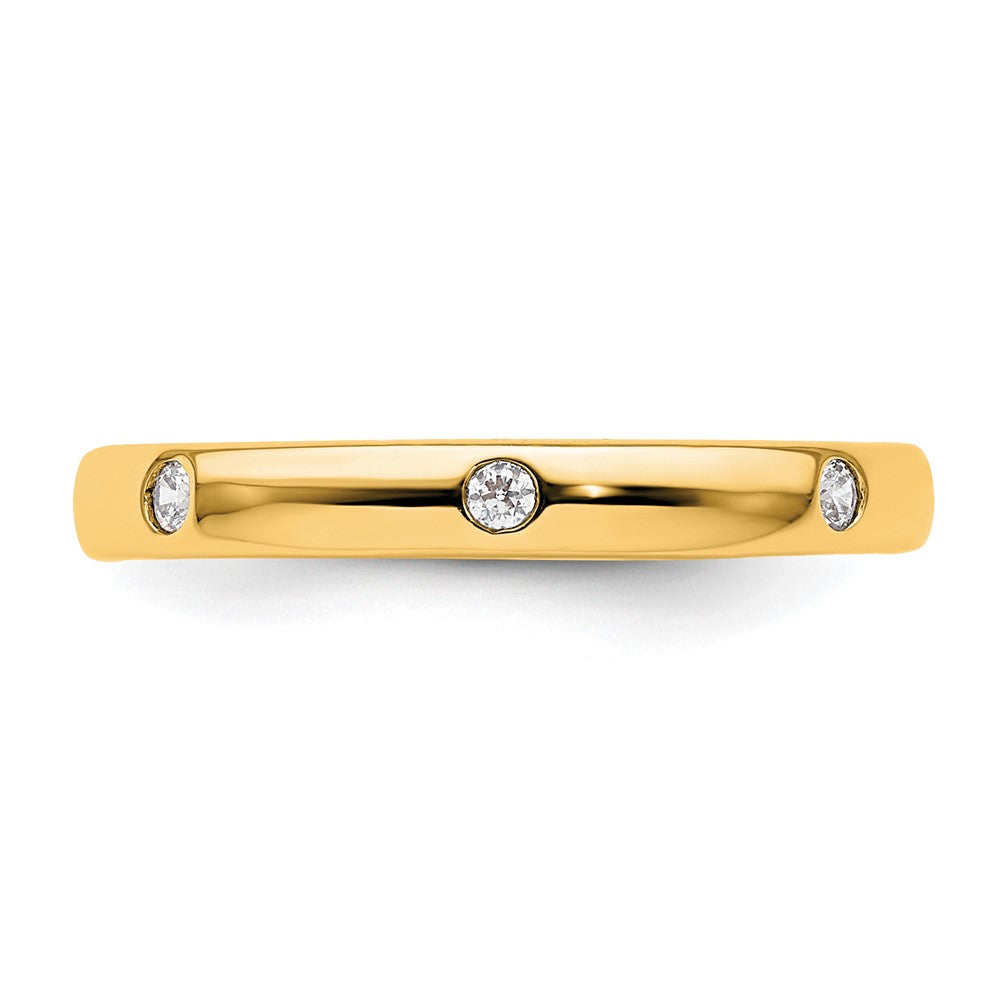 14k Yellow Gold 1/10CT Polished Bezel Set Diamond Eternity Band